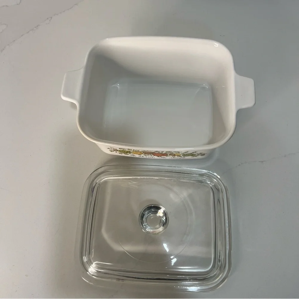 Vintage Corningware Spice of Life Casserole Dish with Glass Lid 7